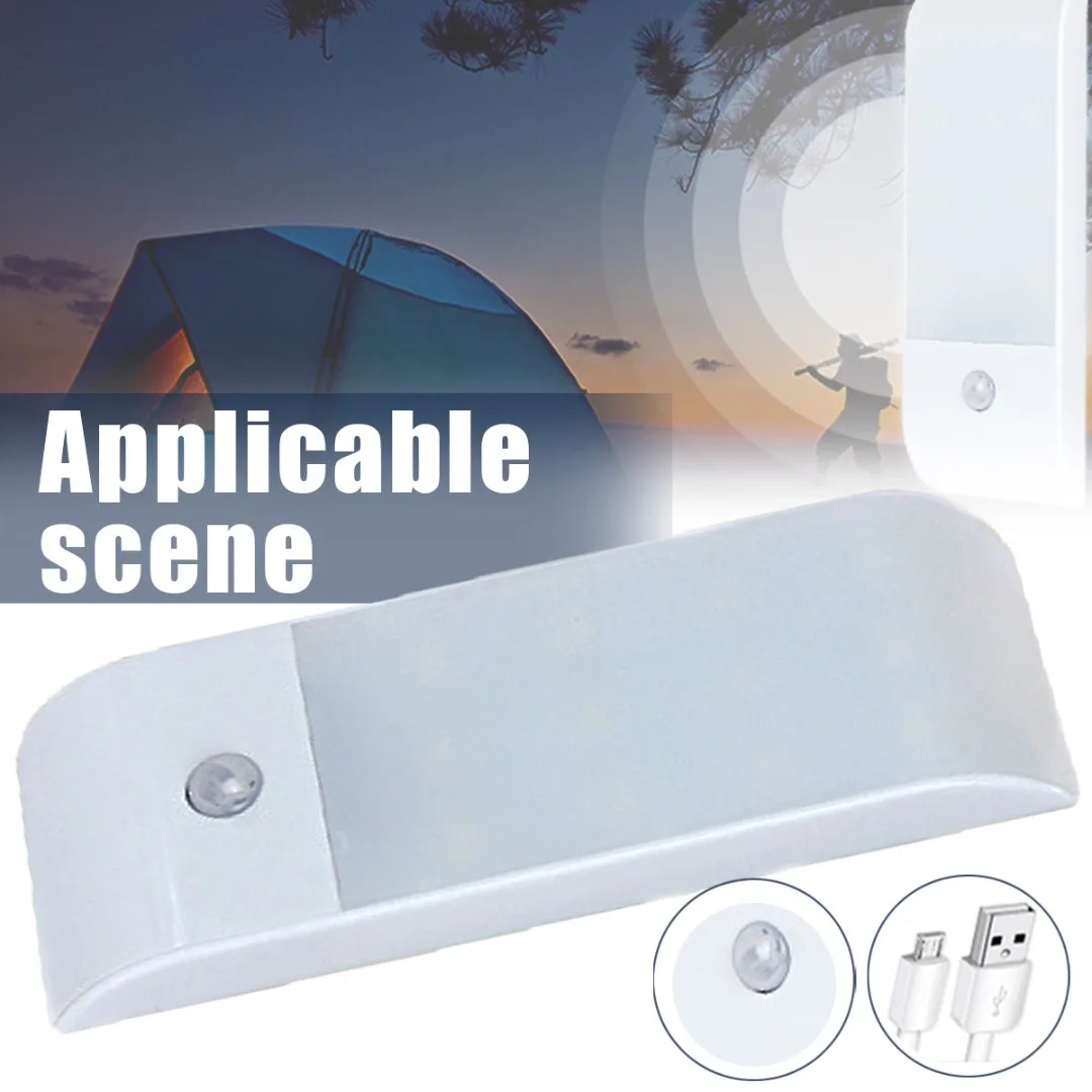 

Светодиодный ночник Mayitr с датчиком движения, портативная аккумуляторная настенная кухонная лампа с USB-зарядкой для шкафа, 1 шт.