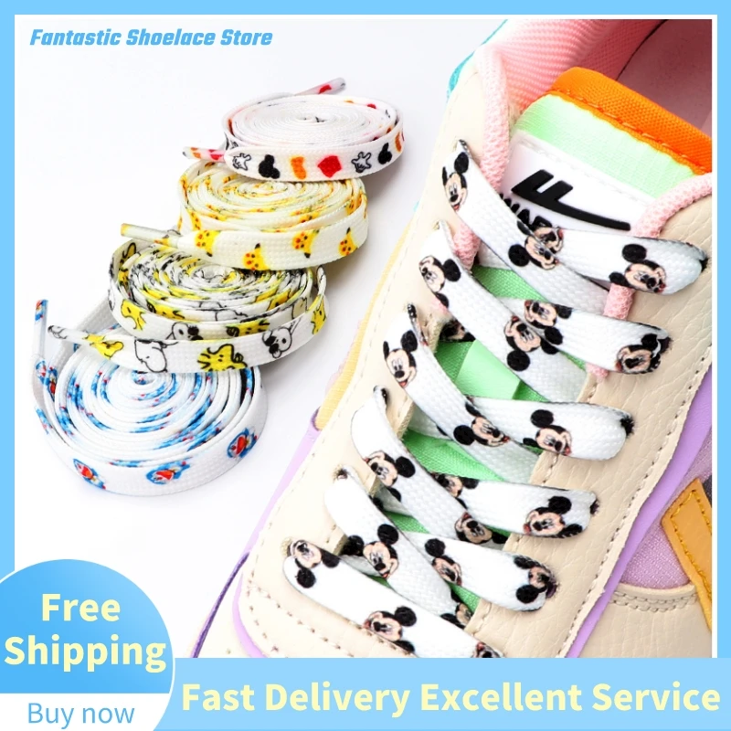 Print Cartoon Shoelace Flat Shoes Board Shoes High-top Shoe Lace Suitable for Men's Shoes Women's Shoes Lace Fashion 120/150cm