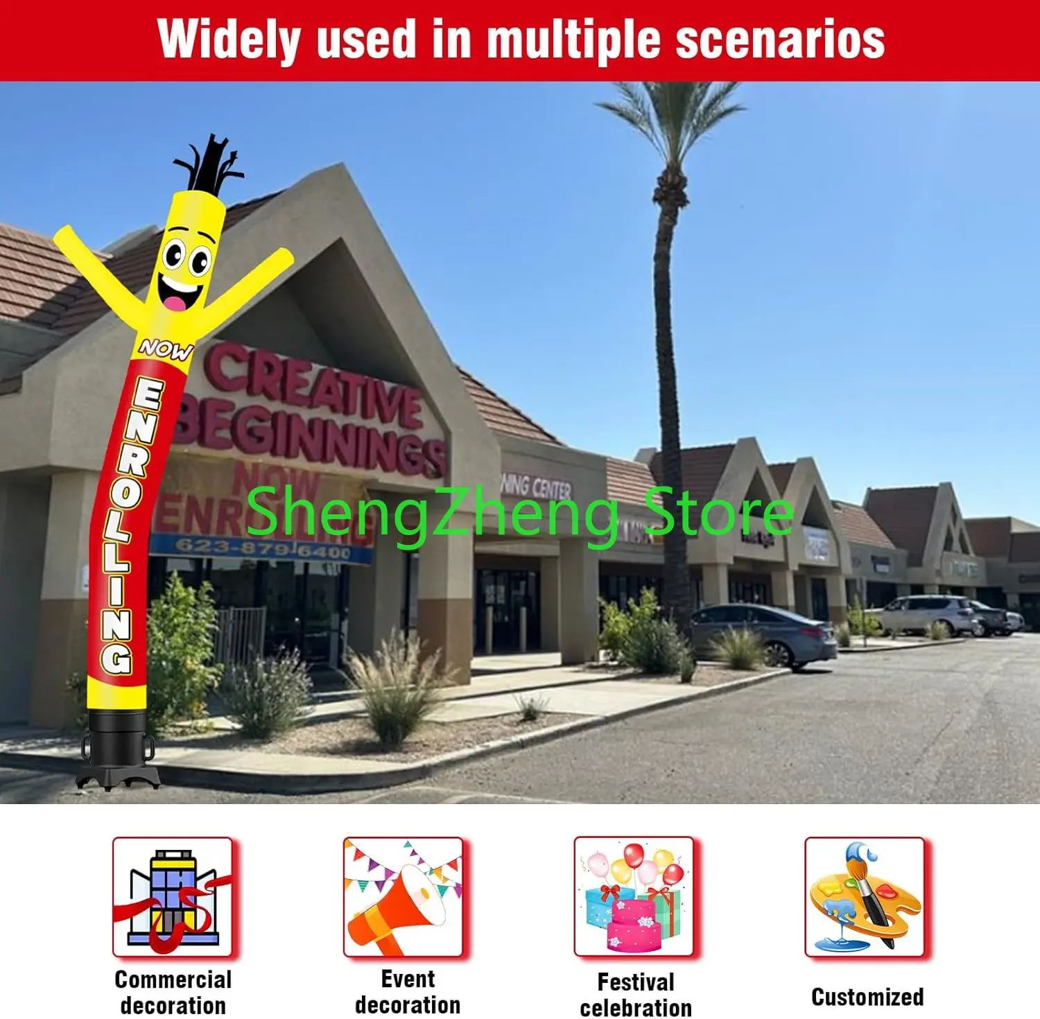 1 шт. 20 футов высокий сейчас вращающийся надувной трубке мужской дурацкий