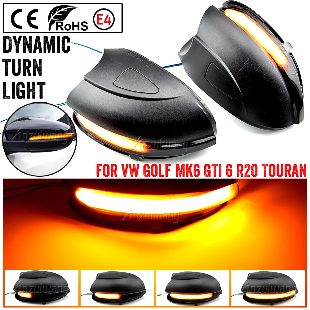 

For Volkswagen VW GOLF 6 VI MK6 GTI R line R20 Touran Dynamic Blinker LED Turn Signal Light Side Mirror Indicator Sequential