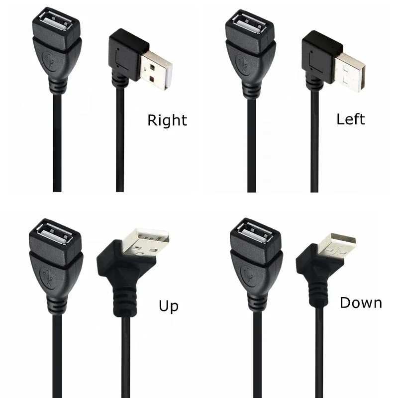 Фото Спиральная катушка USB-кабель вверх вниз, правый левый, угол 90 градусов, удлинитель USB 2.0 «папа-мама», пружинный кабель, 1,5 м/3,3 фута №1