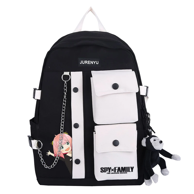 

Рюкзак унисекс с цепочками для косплея, Модный повседневный вместительный дорожный ранец для учеников и учебников, подарок для семьи X Spy из ...