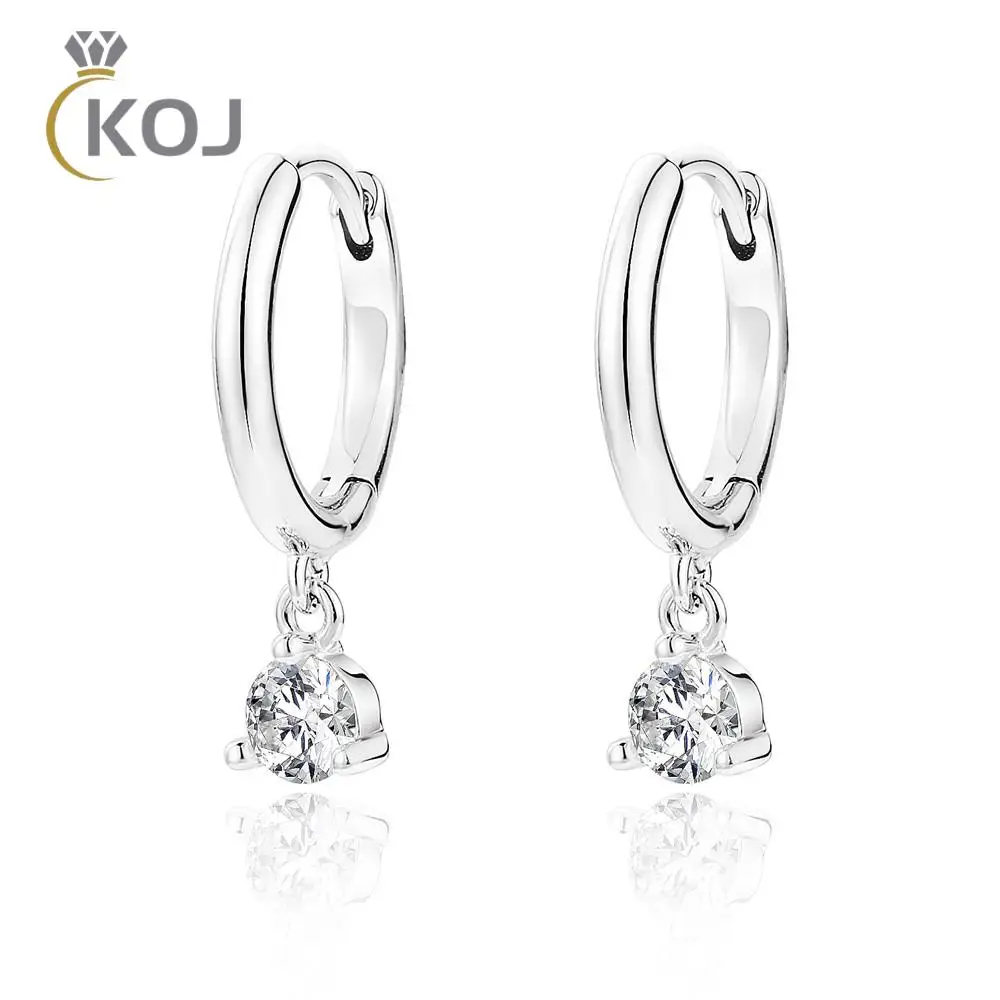 

KOJ Classic Moissanite Pendant Earrings 925 Silver 0.3 CT Moissanite Earrings Luxury Engagement High Jewelry With Certificate