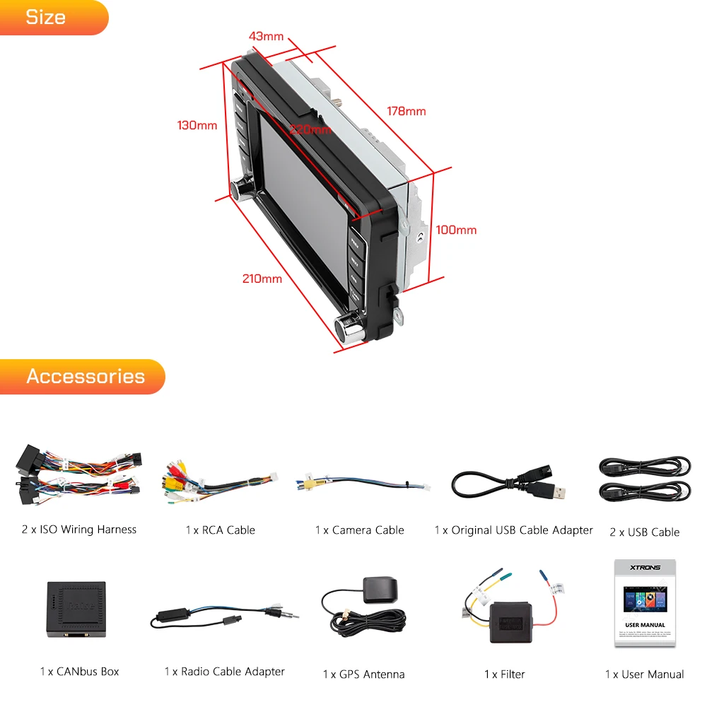 XTRONS 7-дюймовый Android 12 сенсорный экран автомобильное радио четырехъядерный 2 + 32