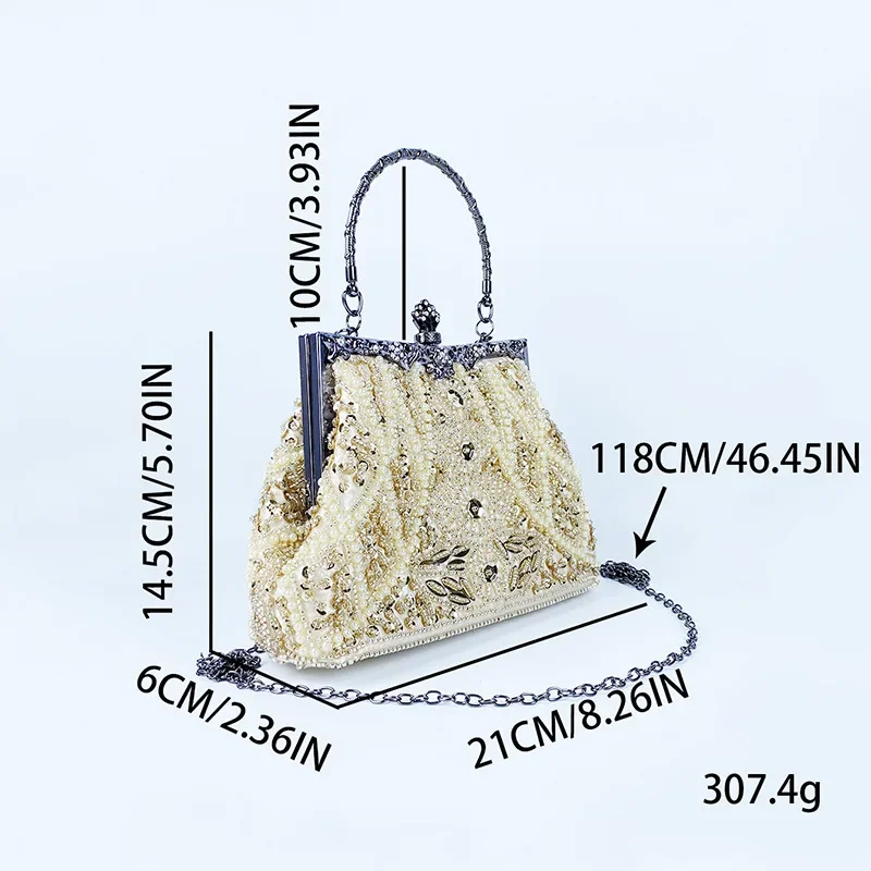 Роскошные вечерние сумочки с жемчугом и бусинами модные банкетные клатчи на