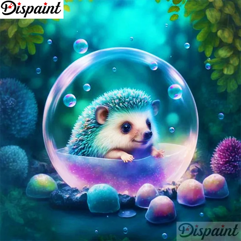 

Алмазная живопись Dispaint, вышивка крестиком «ежики» в виде животных, 5D алмазная вышивка «сделай сам», квадратная/круглая картина