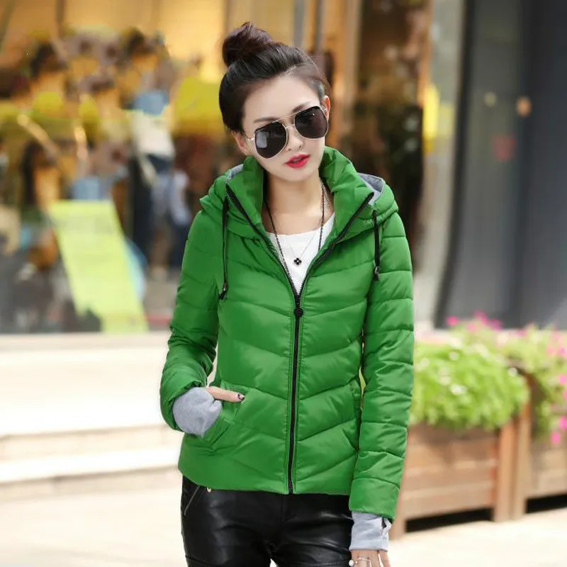 Parka Down Cotton Coat Female Hooded Jacket Autumn Winter Coat Women Clothes 2021 Korean Vintage Parkas Short Tops Manteau Femme