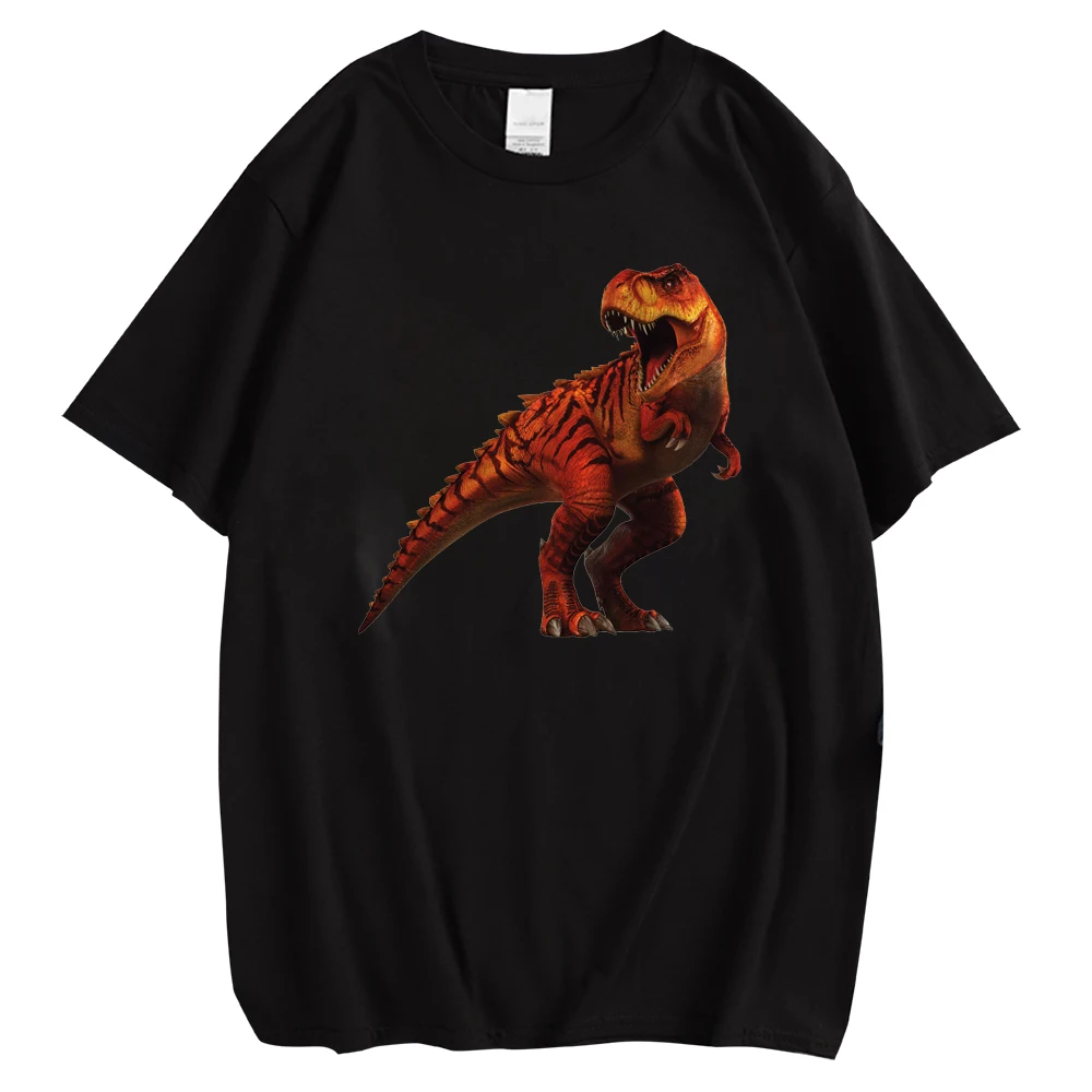 

CLOOCL Dinosaur T-shirts Tyrannosaurus Rex Printed Black 100% Cotton Tees Short Sleeve Round Neck T-shirt Streetwear Unisex Tops