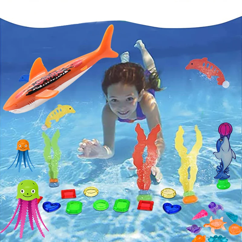 Summer Children Swimming Octopus Pool Diving Toys Water Sports Water Play Game Diving Stick Gem Set Underwater Grabbing Toys