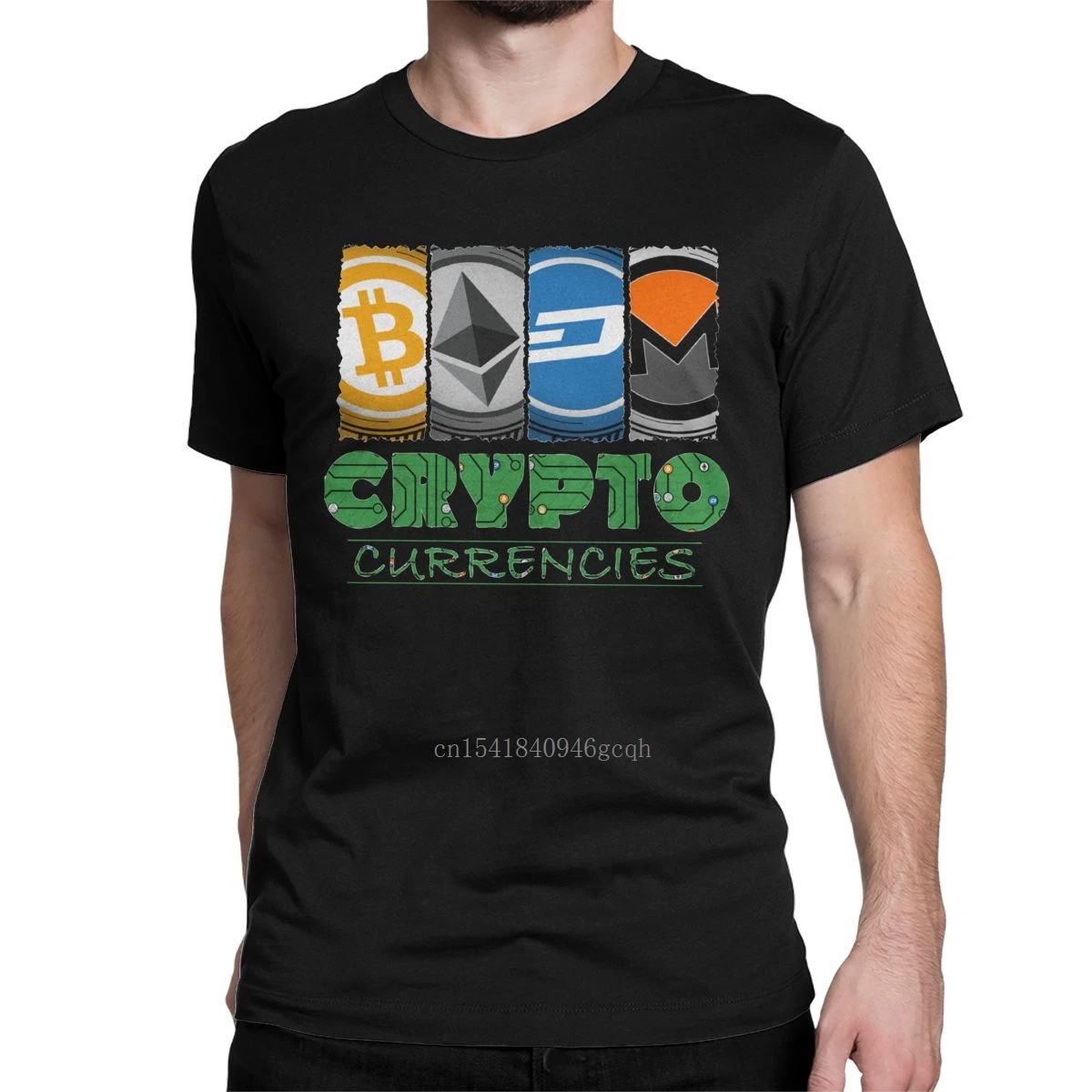 

Vintage Crypto Market Cryptocurrency T-Shirts for Men Pure Cotton T Shirts Bitcoin Block Chain Tees Birthday Present Clothes