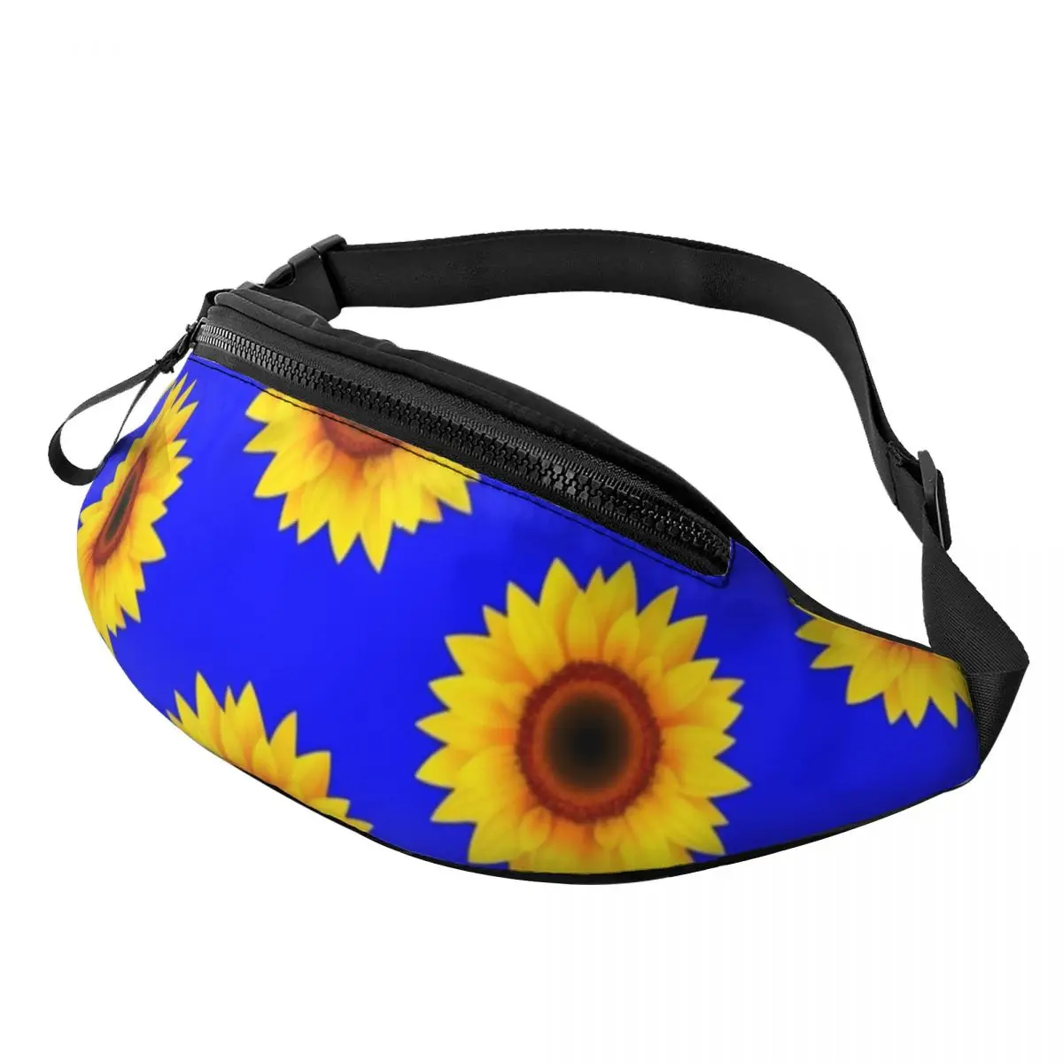 

Sunflower Blooming Waist Bag Hippie Vibes Peace Flower Teenagers Climbing Waist Pack Pattern Polyester Bag