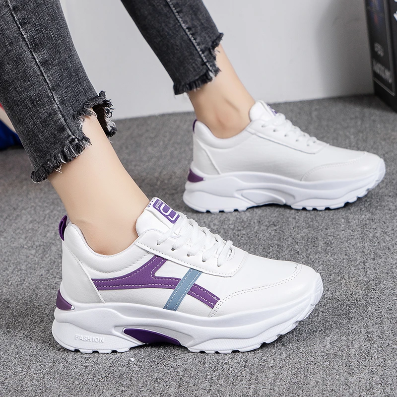 

Женские кроссовки, модная повседневная спортивная обувь на платформе, женские удобные дышащие белые кроссовки на плоской платформе, 2022