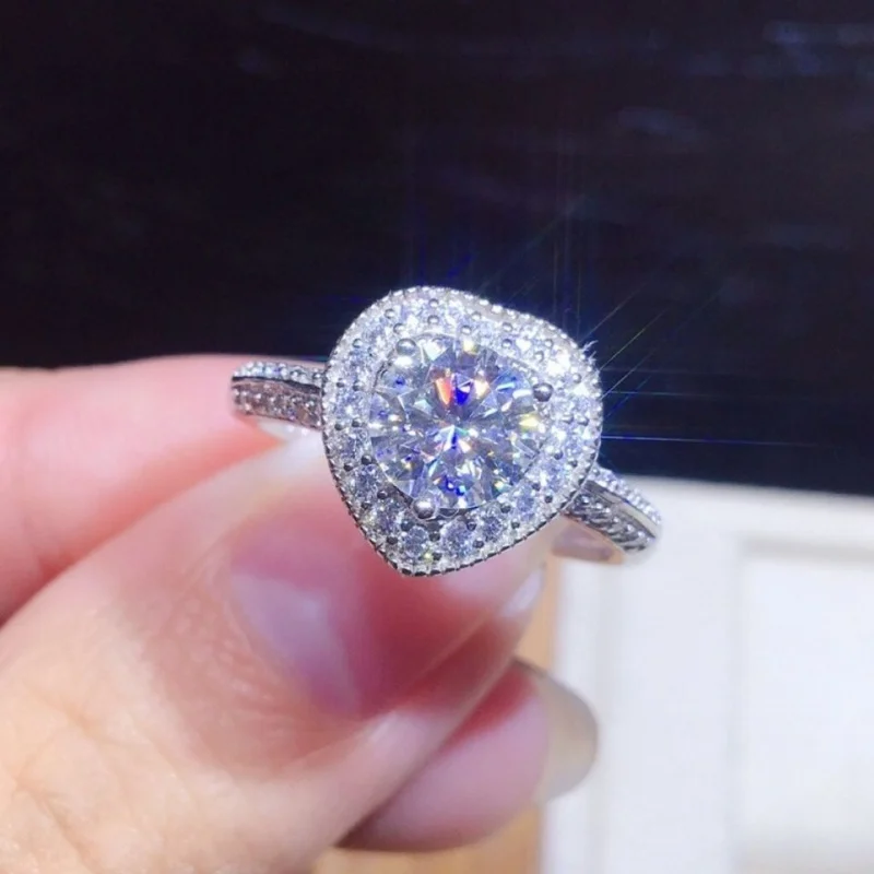 

Disney 2Carat Diamond Heart-Shaped Adjustable Mouth925Silver Ring Women's Ring