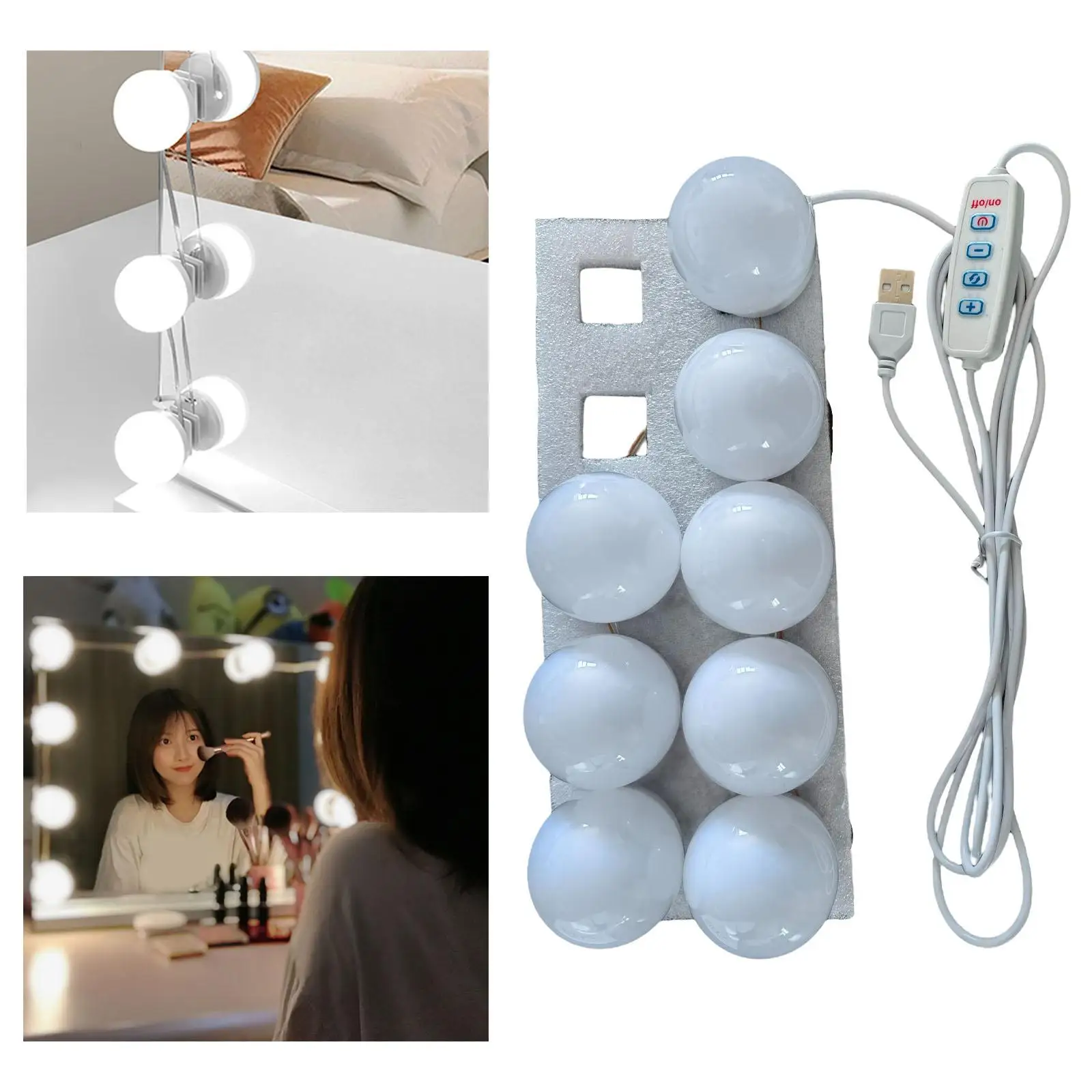 

LED Makeup Mirror Lights 9 Brightness Level Adjustable for Vanity Stick Bedroom Tabletop