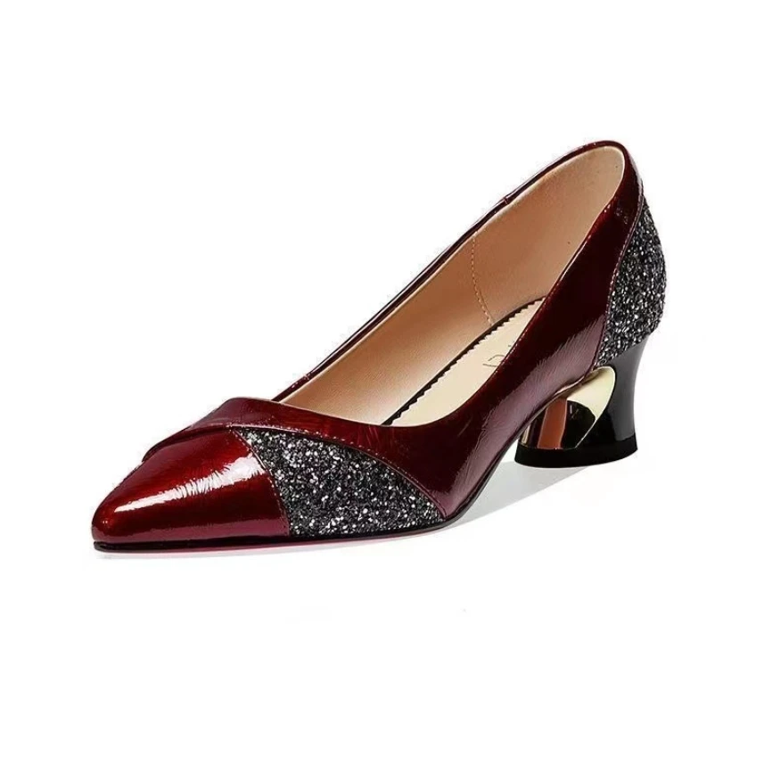 Туфли-лодочки женские на высоком каблуке 4 см элегантные свадебные туфли