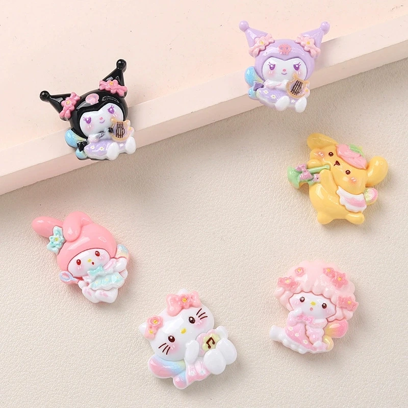 10 шт. новый кавайный мультфильм инструментальные животные смола с плоской задней