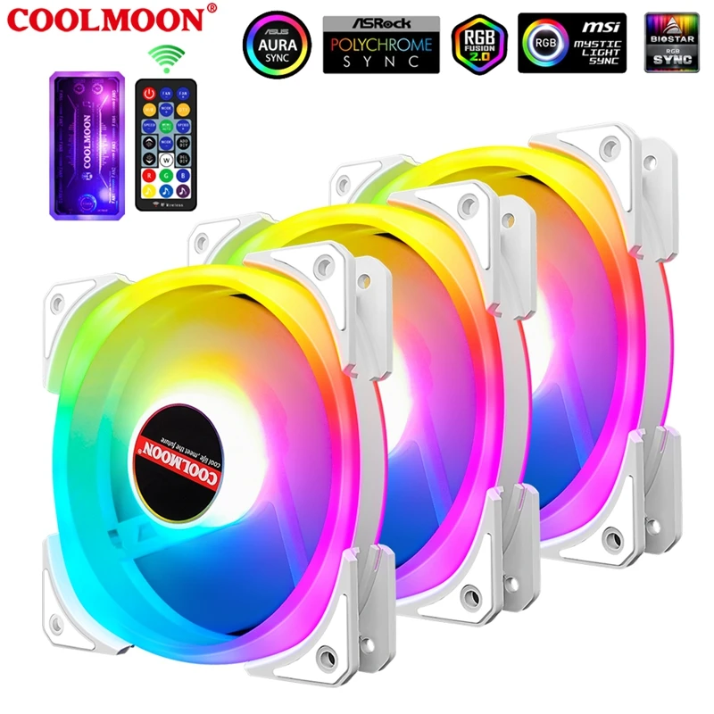 

Охлаждающий вентилятор Aura Sync 120 мм RGB, регулируемая скорость, светодиодный см, двойной галогенный вентилятор для ПК, компьютерный кулер Argb, ч...