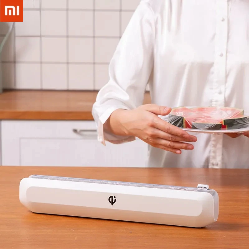 

Xiaomi Youpin Plastic Wrap Cutter Cling Film Cutting Box Wall-mounted Suction Cup Divider Food Wrap Dispenser Home Accessories