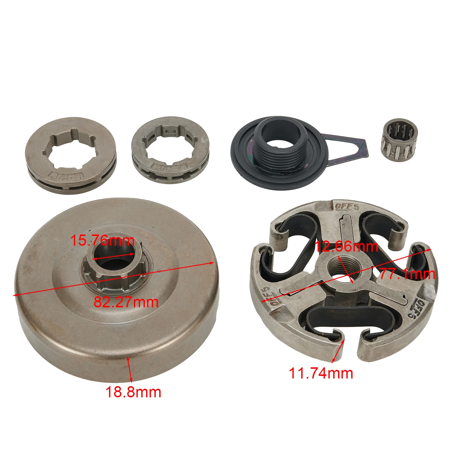 

Chainsaw Parts Clutch Drum Assembly Garden Tools Parts High Quality Needle Bearing Replaces Sprocket Rim Brand New