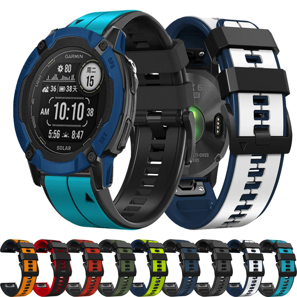 ASEOOP Силиконовый ремешок для часов Garmin 22-26 мм