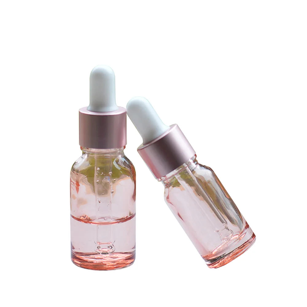 3pcs/set Pink Glass Massage Oil Pipette Dropper Bottles Rose Lid Aromatherapy Liquid for Essential Refillable Cosmetic Container images - 6