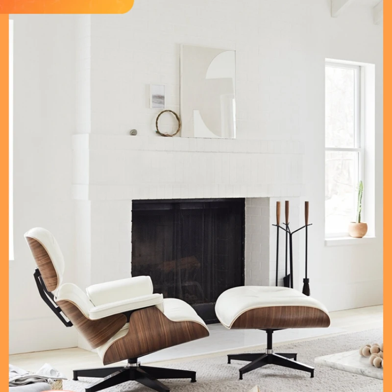 

Nordic leather reclining chair, single sofa chair, light luxury, high-end simple leisure chair