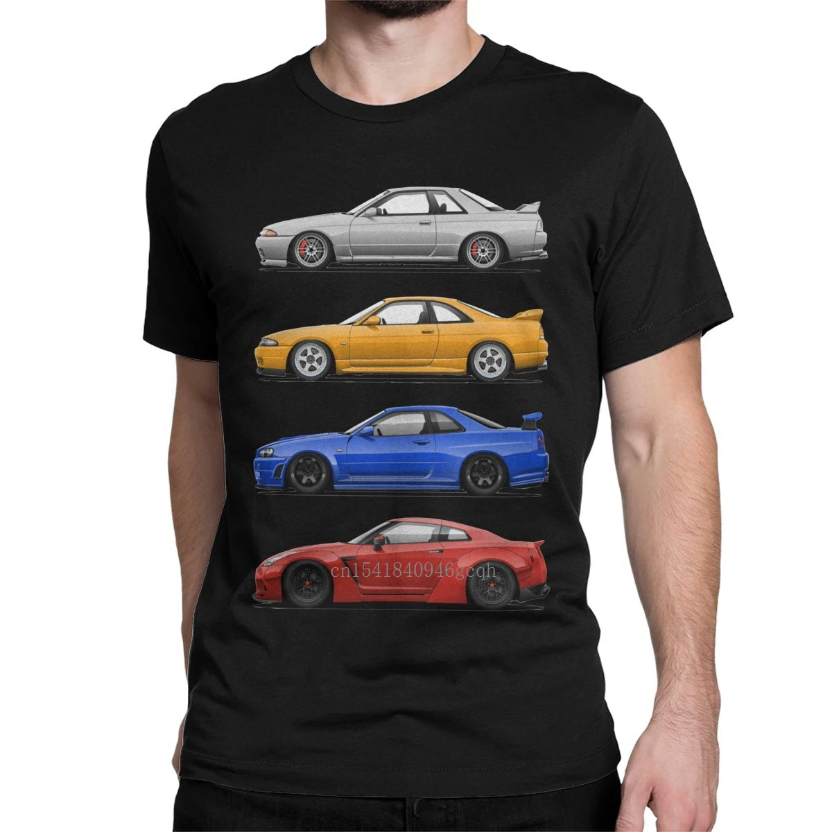

Men T-Shirts Skyline GTR Generation Jdm Unique Pure Cotton Tee Shirt Short Sleeve Japanese Fast Car T Shirts Clothes Plus Size
