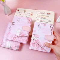 224page children cute notebook color pages illustration magnetic button soft leather diary student planner agenda notepad book