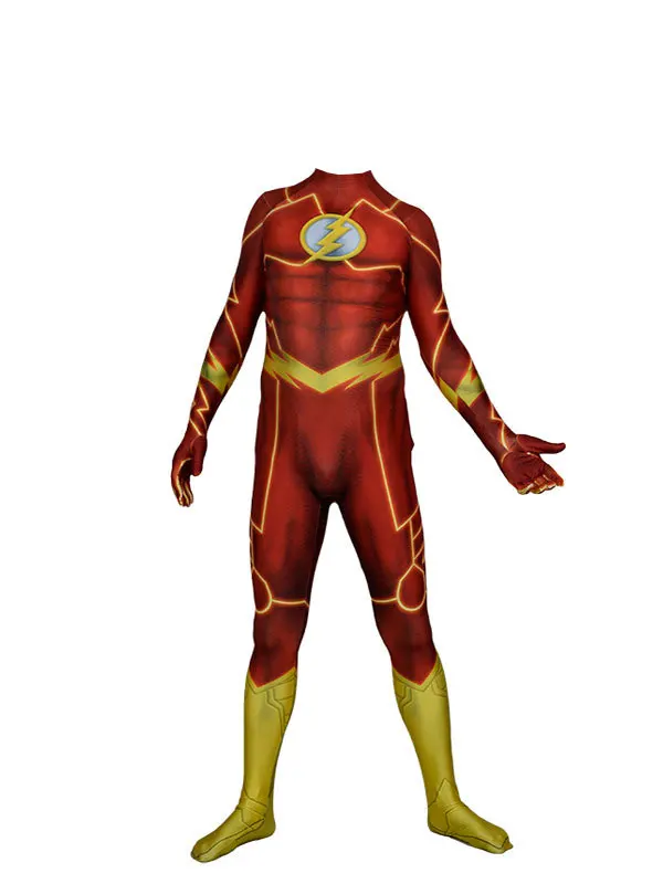 

Barry Allen Cosplay Anime Costume Bodysuit Adult Men Flash Cosplay Zentaisuit Red Jumpsuit Halloween Clothes