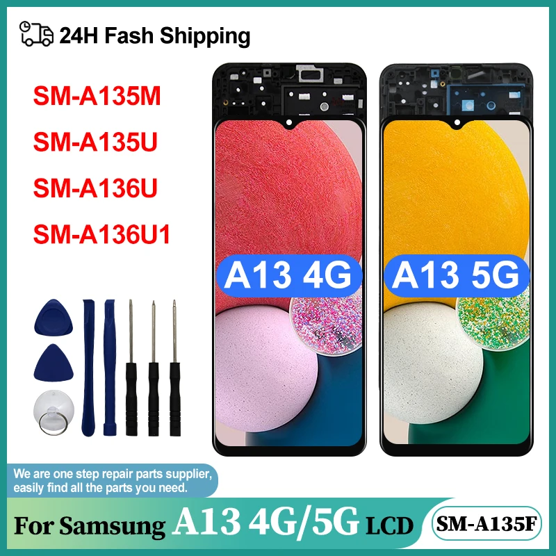 IPS для Samsung Galaxy A13 5G A136 A136U1 ЖК-дисплей с сенсорным экраном A135F SM-A135M Замена экрана
