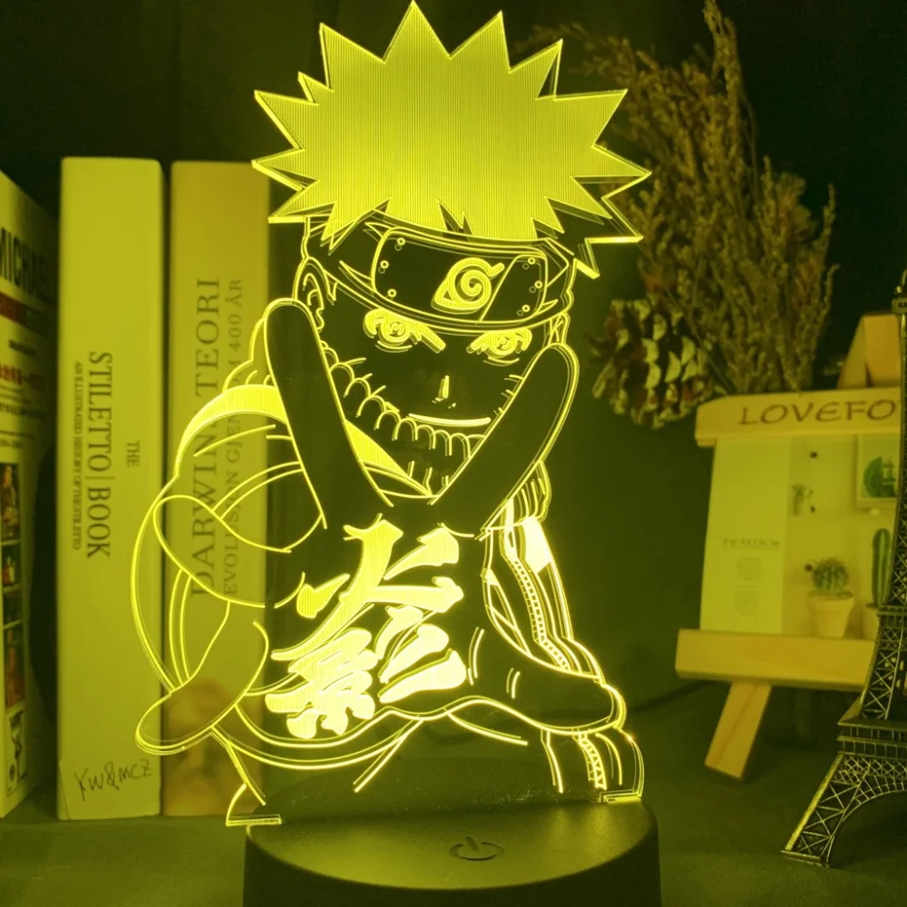 Светодиодный ночсветильник с 3D рисунком Наруто удзумаки Саске Какаси