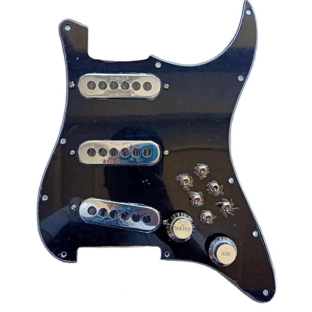 

Набор накладок SSS для гитары, предварительно проводной многофункциональный переключатель для ожогов, лондонских мини-трехсоник, хромированный альнико Пикап для FD Stratocas