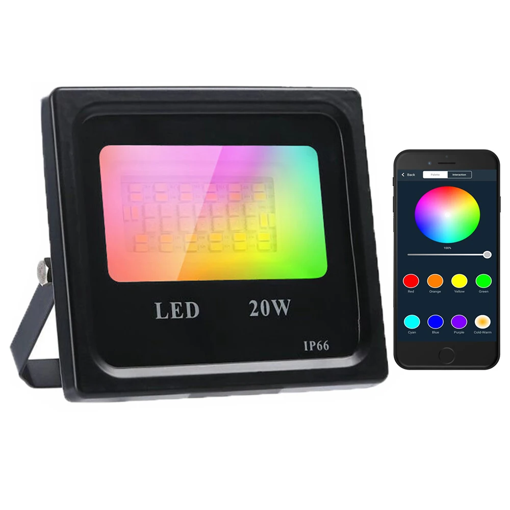 

RGB Led Floodlights Smart App Controlled Outdoor Flood Light Spotlight 20W 30W 50W Reflector Projector Lamp Landscape Lighting
