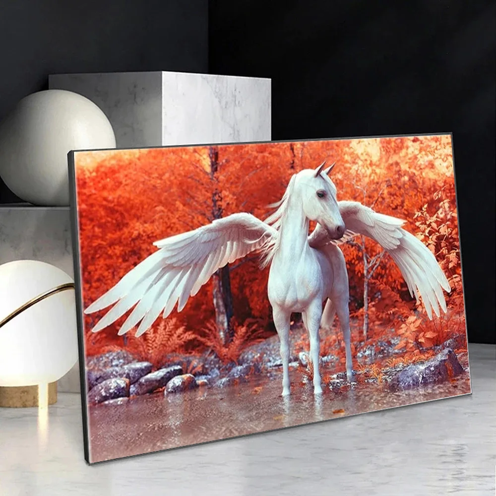 Мифология Pegasus Холст Живопись стены Искусство фантазия небо крылья лошадь плакат
