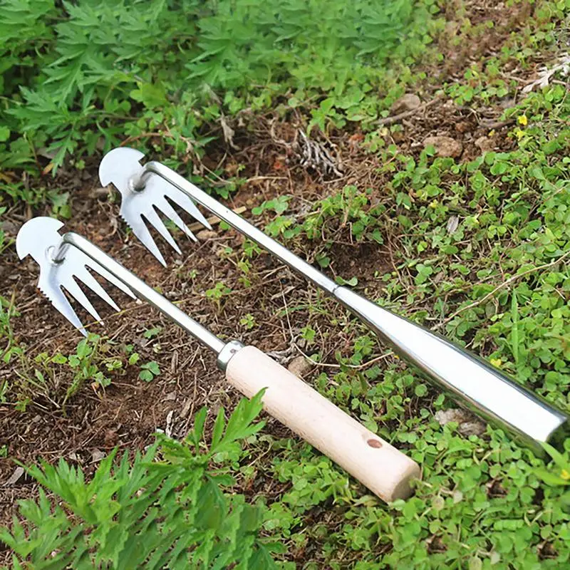 Weeder Hoe Stainles Steel Manual Crevice Grass Rooting Loose Soil Hand Weeding Removal Puller Gardening For Farm Planting Weeder