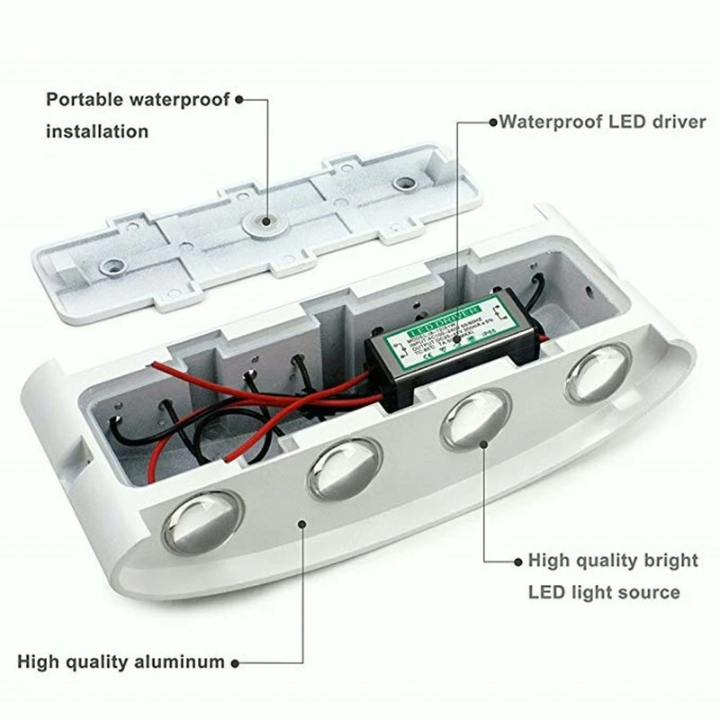 Фото Светодиодные настенные светильники 2W/4W/6W/8W/10W, современные настенные бра, алюминиевые настенные лампы с проводным подключением, черные настенные светильники с направленным светом вверх-вниз для гостиной №5