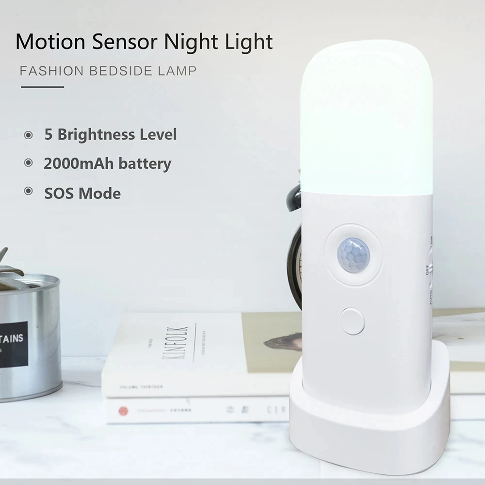 

New LED Smart Night Light Motion Sensor Light Indoor Dimmable LED Light Portable Human Body Inductio Night Lamp Smart Home