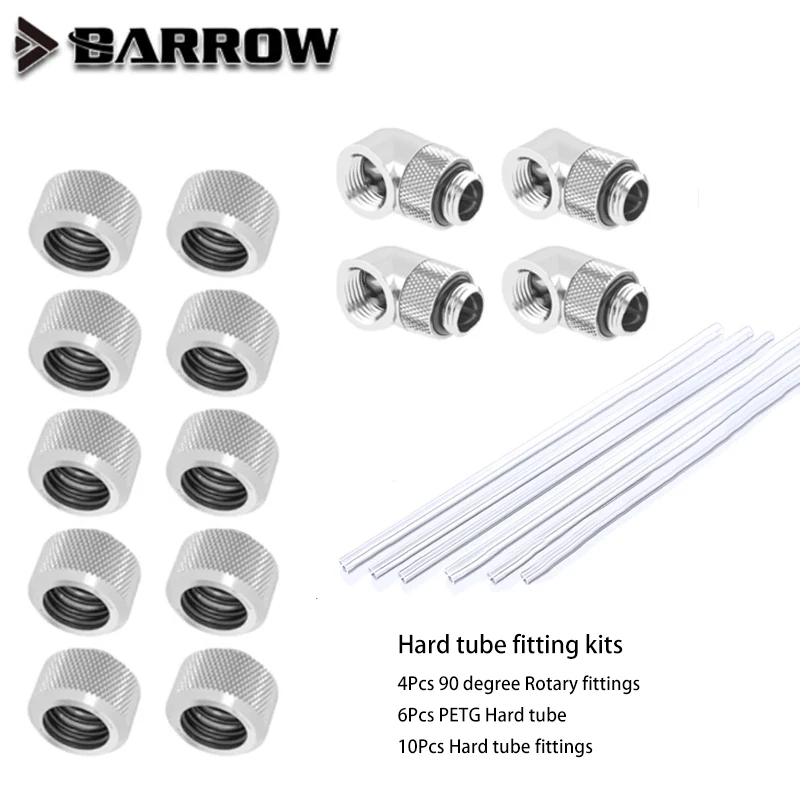 Barrow OD12/14/16mm Hard Tube Fitting Kit Water Cooling Metal Connector G1/4'' Adapters Compression Brass Fitting enlarge