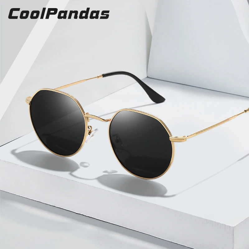 CoolPandas 2023 поляризованные солнцезащитные очки в круглой металлической оправе в стиле ретро для мужчин и женщин брендовые дизайнерские очки для вождения UV400 очки Oculos