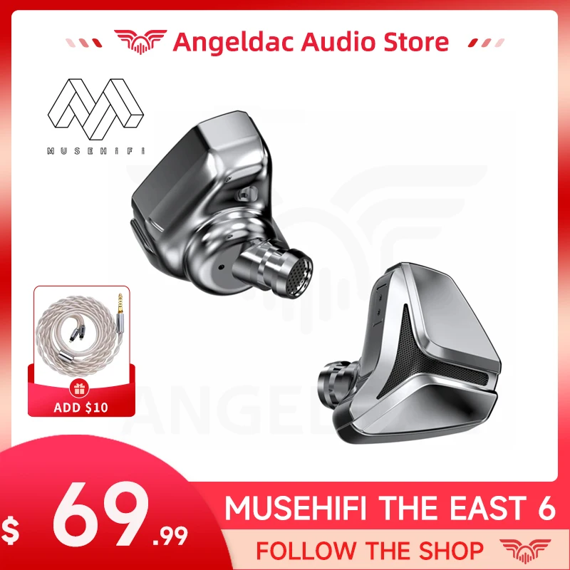 

Muse HiFi The East 6 флагманских 10-миллиметровых мониторов-вкладышей с одним динамическим драйвером и открытой акустической камерой
