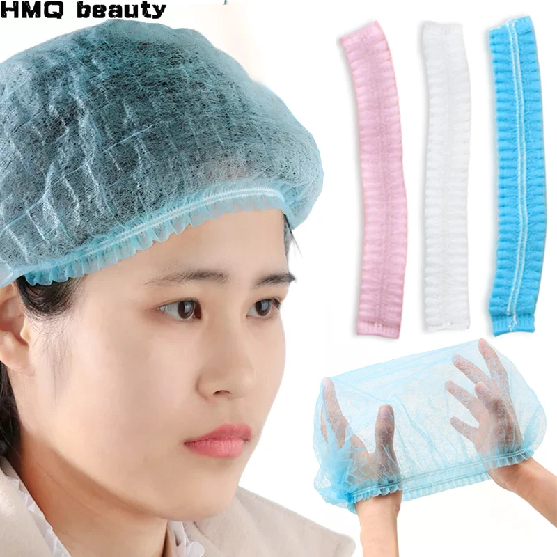 10/20/50pcs Disposable Non Woven Fabric Sterile Hat For Grafting Eyelash Makeup Hair Net Caps SPA Hair Salon Bathroom Supplies