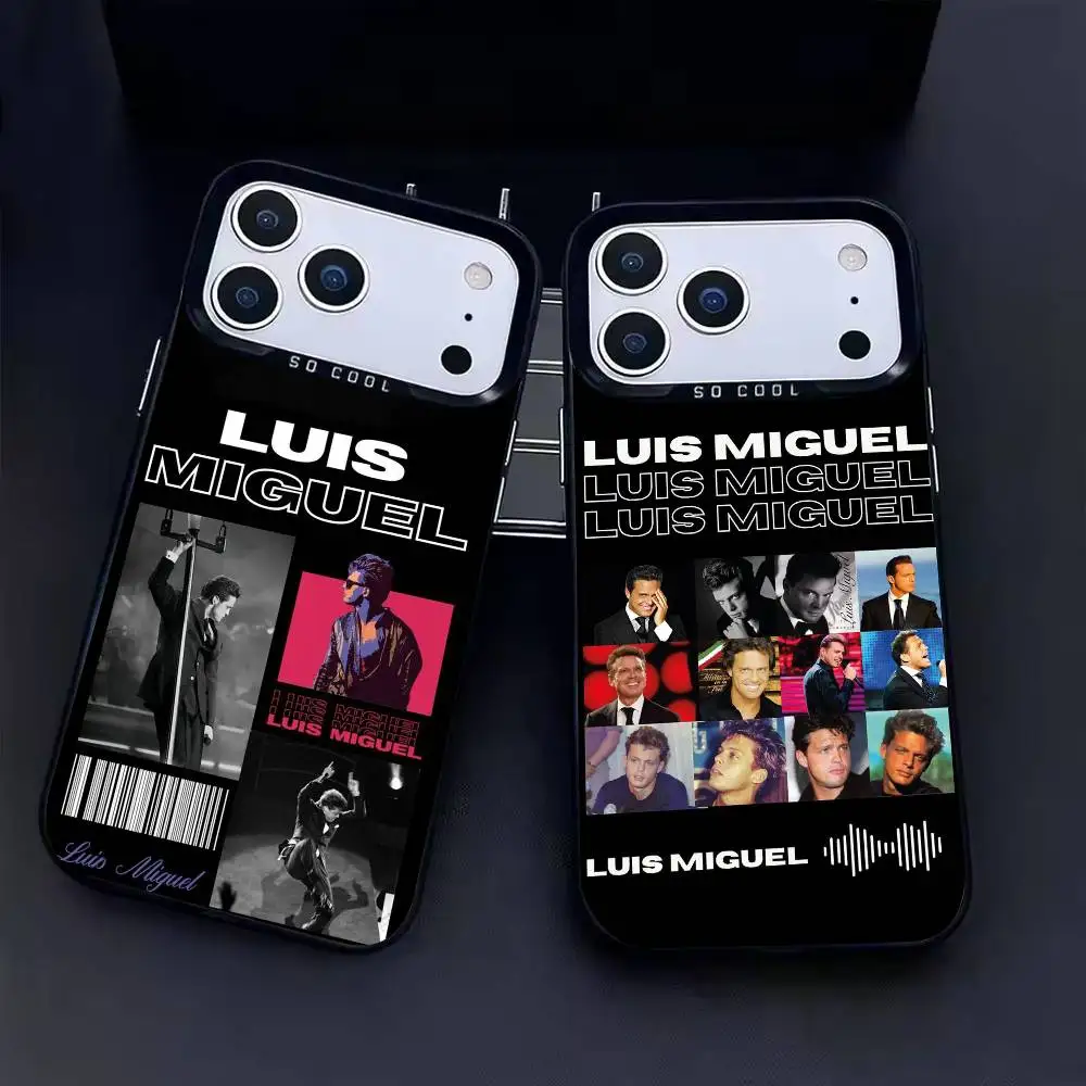 Фото Чехол для телефона L-Luis Miguel El Sol de Mexico для iPhone 17, 16, 15, 14, 13, 12 Pro Max, черный матовый противоударный чехол-накладка №1
