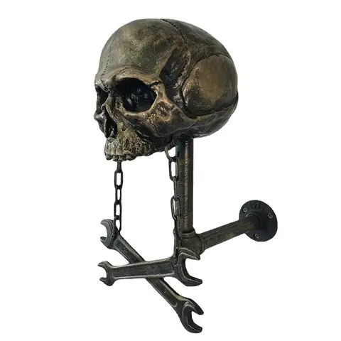 Настенный держатель в виде черепа, съемная поделка из смолы, вешалка для шлема, мотоцикла, велосипеда, украшение для дома