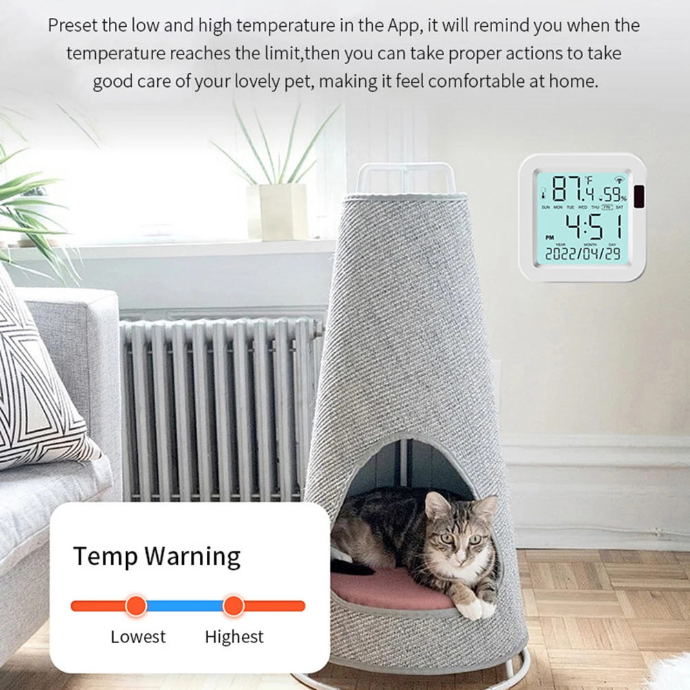 Датчик температуры и влажности с ЖК-экраном для Tuya Wi-Fi комнатный термометр умный