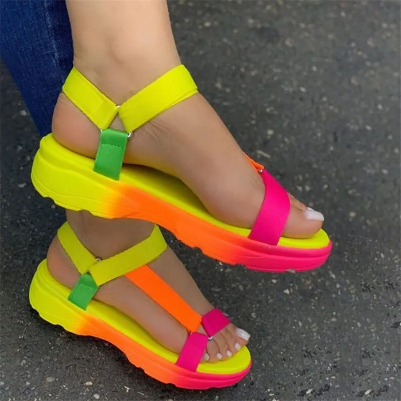 

New styler Sandals Woman Beach Shoes Woman Non-Slip Casual Multicolor Shoes Fashion Solid Open Toe Sandals Comfortable