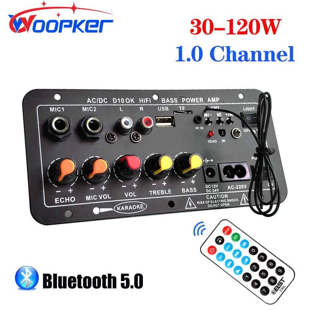 Tanie Woopker Płyta Wzmacniacza Bluetooth AUX TF Karta USB 30-120W Dla 4 Ohm 40W Głośnik 110V 220V 12V 24V Moduł Wzmacniacza Audio Dla Subwoofera Cena Woopker Płyta Wzmacniacza Bluetooth AUX TF Karta USB 30-120W Dla 4 Ohm 40W Głośnik 110V 220V 12V 24V Moduł Wzmacniacza Audio Dla Subwoofera