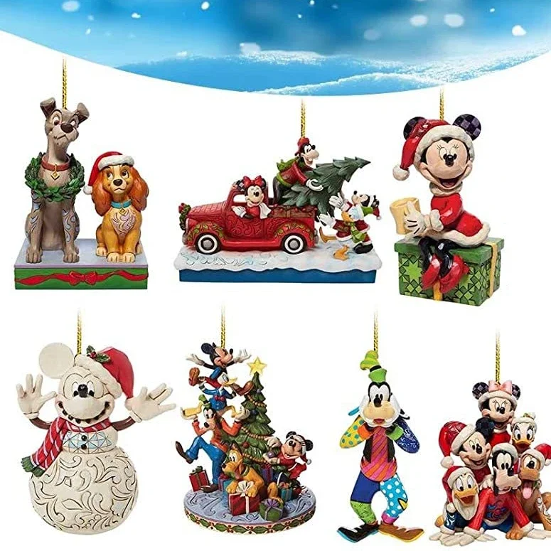 

Коллекция 2023 года, подвеска в виде рождественской елки из мультфильма Disney 2D, рождественская подвеска с Микки Маусом и Минни, украшение на годовщину