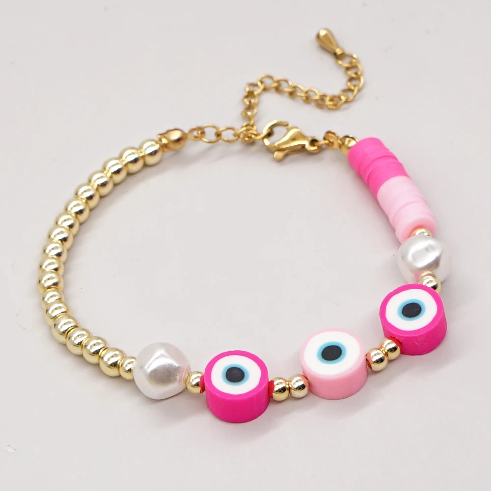 Go2BoHo браслет сглаза модные ювелирные изделия золотые бусины искусственный