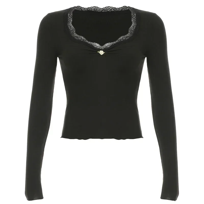 Милый топ с v-образным вырезом и аппликацией черные укороченные топы со складками