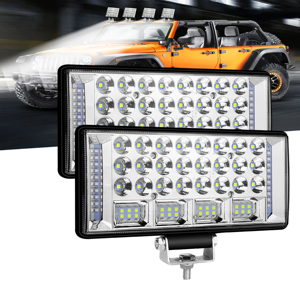 204W 68 светодиодный 8 дюймов, автомобильная Рабочая лампа, яркий прожектор для внедорожника, грузовика, вождения, противотуманная фара, дневные ходовые огни, алюминиевая лампа